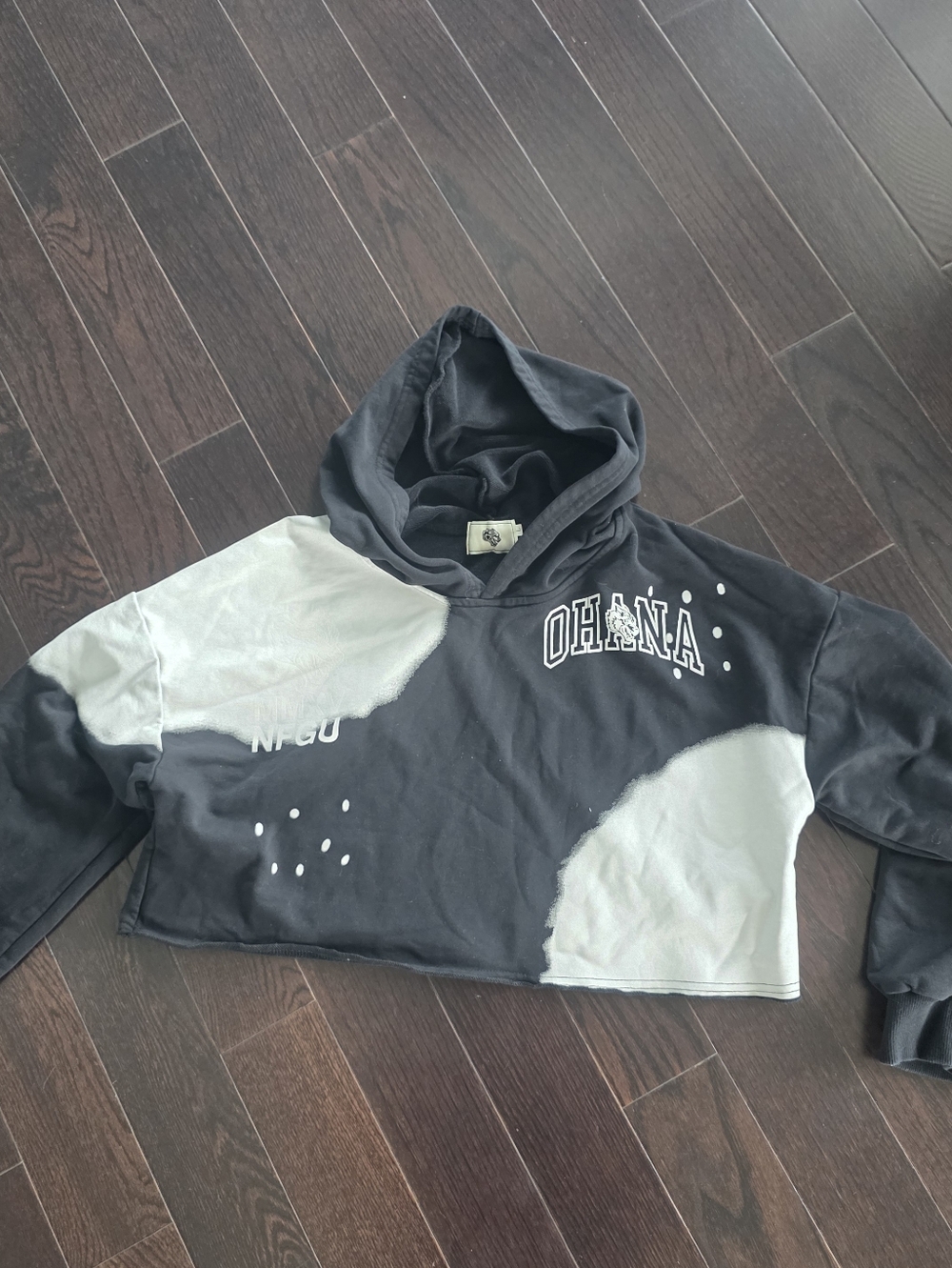 Darc Sport Black & White Cropped Hoodie Sweatshirt